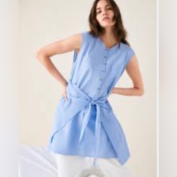 Zara Dresses & Skirts - Zara KNOTTED SHIRT DRESS Size Medium